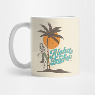 Aloha Beaches Hula Girl Hawaii Retro Funny Mug